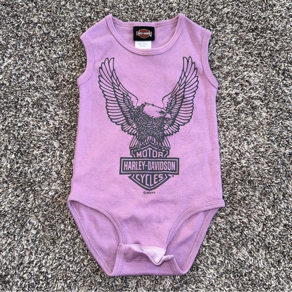 Harley Davidson Logo Infant One Piece Cotton Outfit 9-12 Months Harley Purple - Picture 1 of 4
